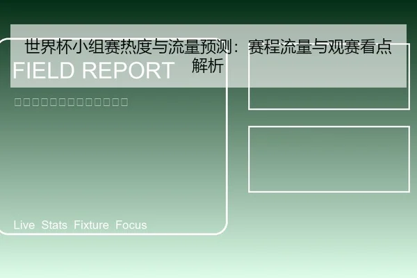 世界杯小组赛热度与流量预测：赛程流量与观赛看点解析